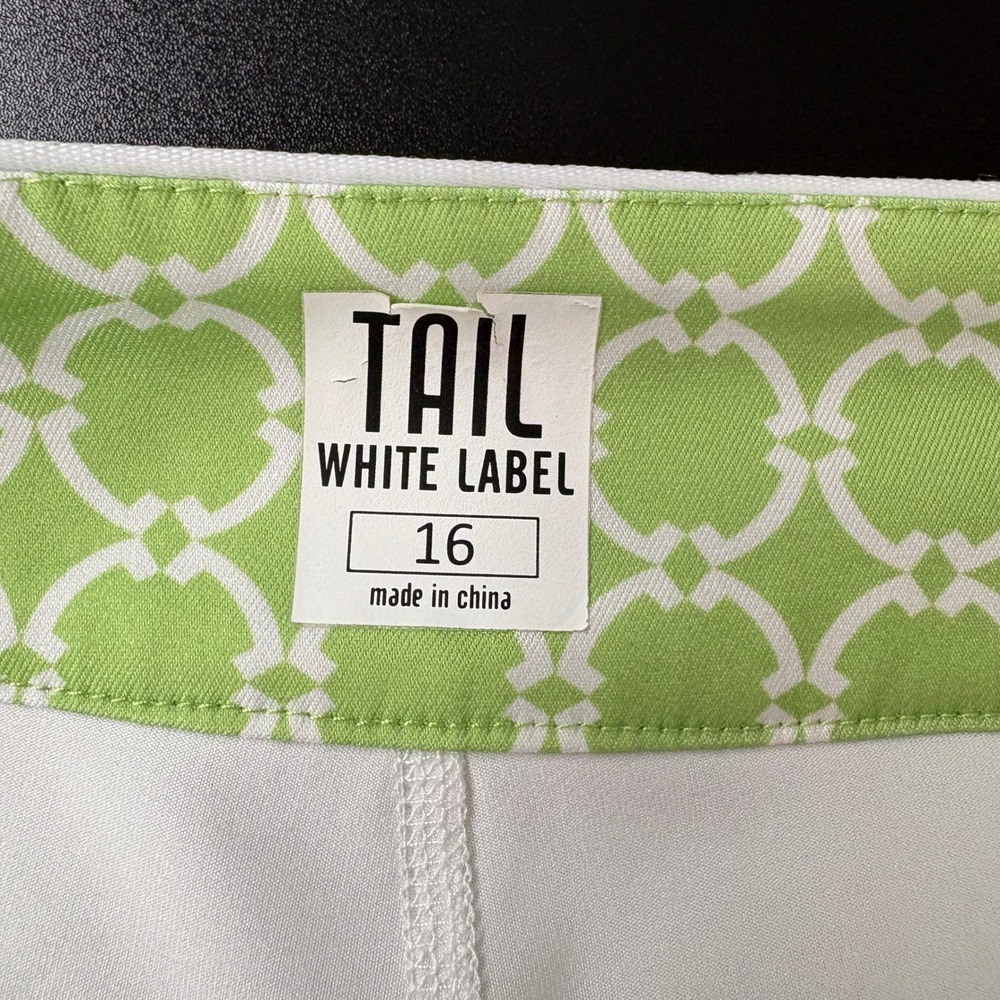 Tail Women Golf Skort 16 Green White Geometric Trellis Activewear Skirt Shorts - Picture 6 of 14